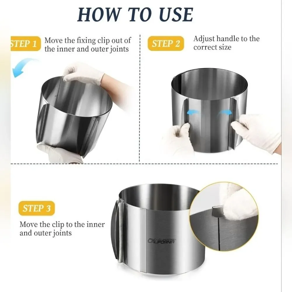 California Cade Electronic Cake Ring Adjustable Stainless Steel 6